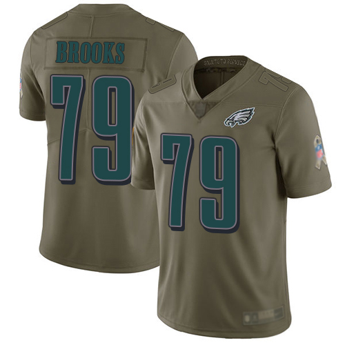 Men Philadelphia Eagles #79 Brandon Brooks Limited Olive 2017 Salute to Service Football NFL Jersey->philadelphia eagles->NFL Jersey